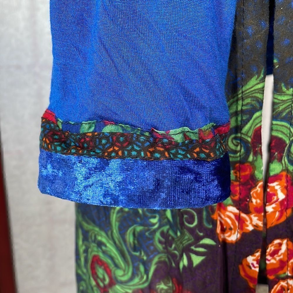 BIBA Bohemian Traditional Indian Long Sleeve Dress w/Floral Designs (Size: 8) - Picture 14 of 15